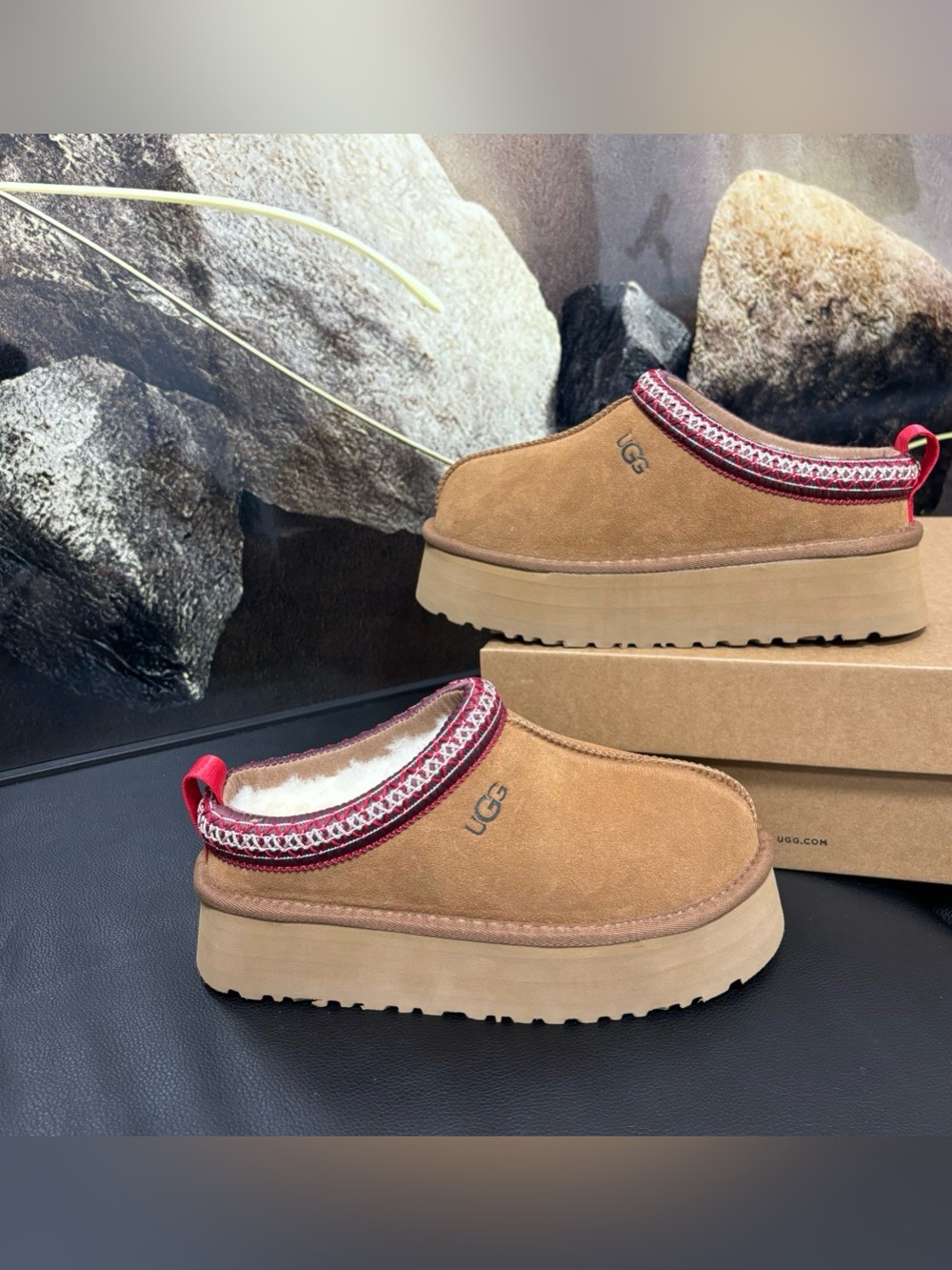 Ugg Chestnut Tazz Platform Tasman Slippers Shoes Women